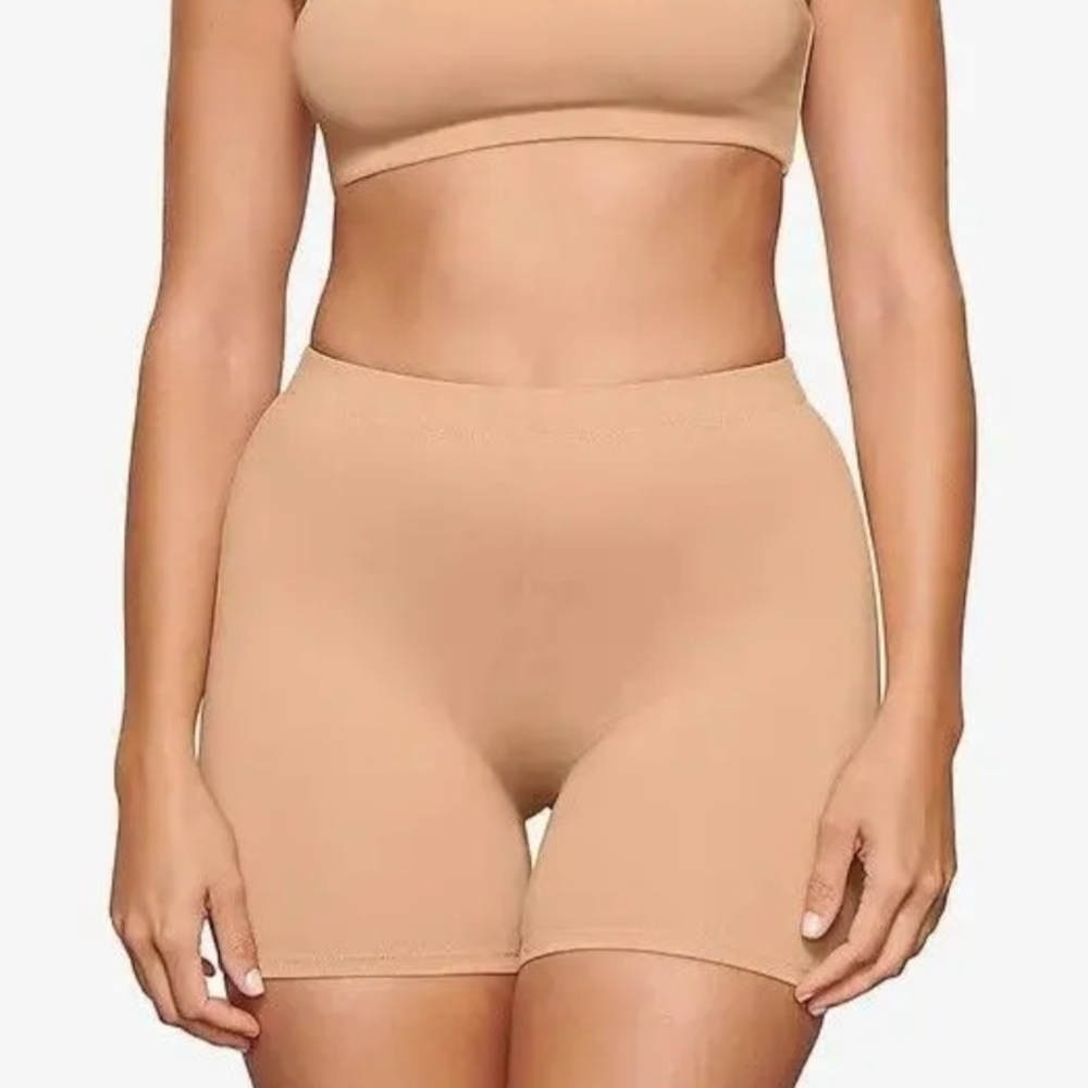 SKIMS Signature Swim Mid Waist Short Ochre